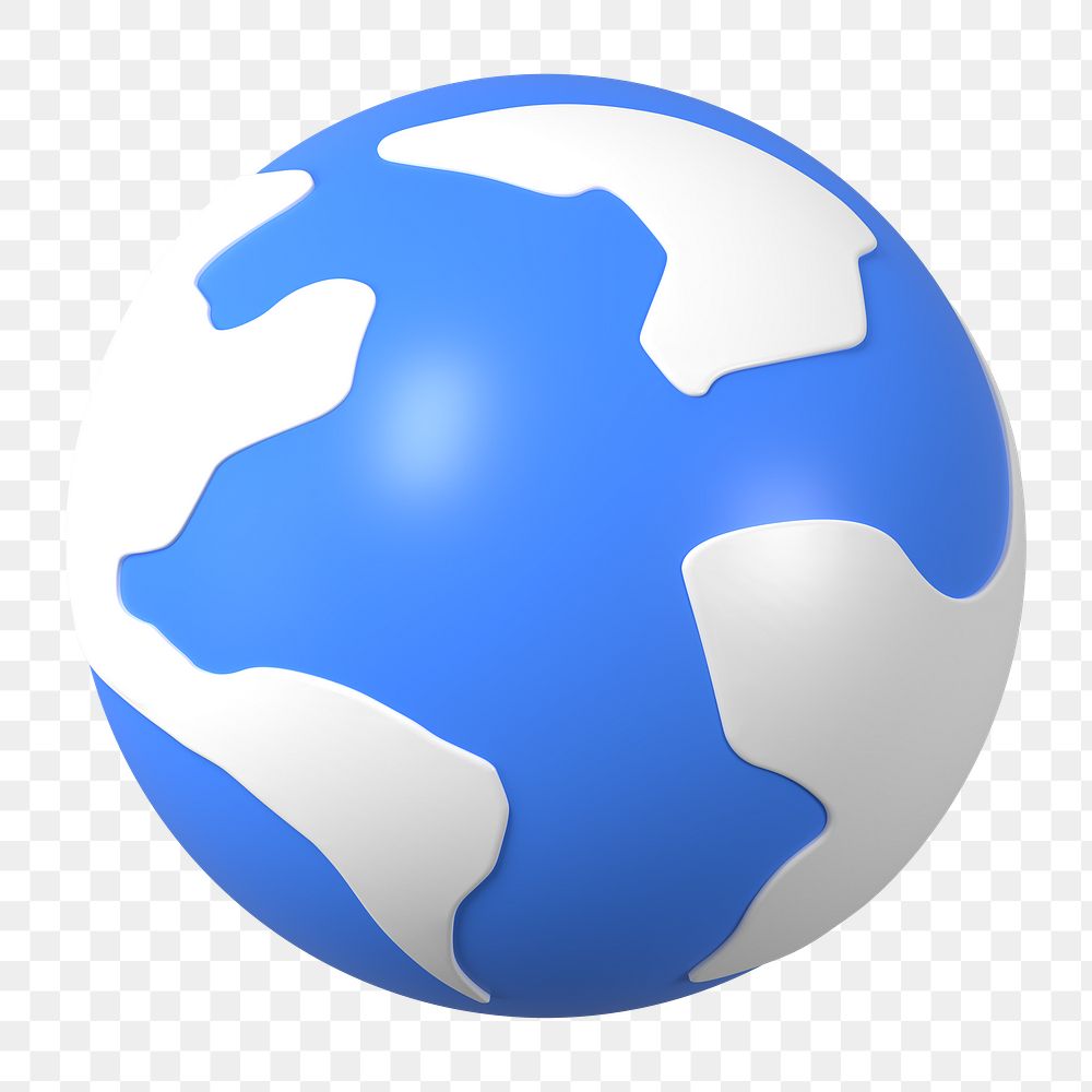 3D png planet Earth sticker, environment symbol on transparent background