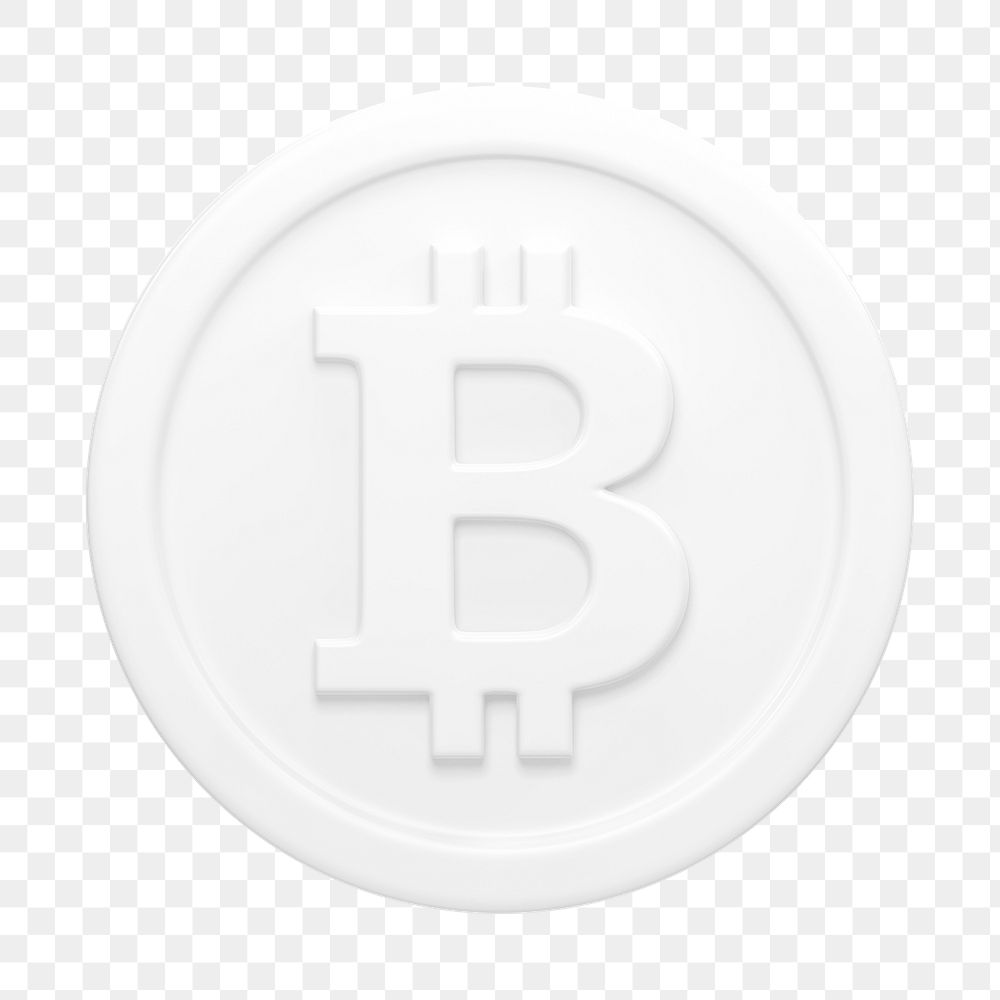 Bitcoin, cryptocurrency png icon sticker, 3D rendering, transparent background