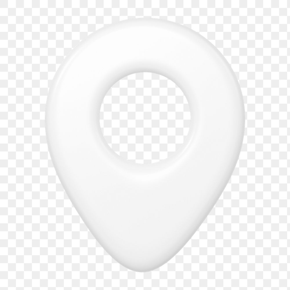 Location pin png icon sticker, 3D rendering, transparent background