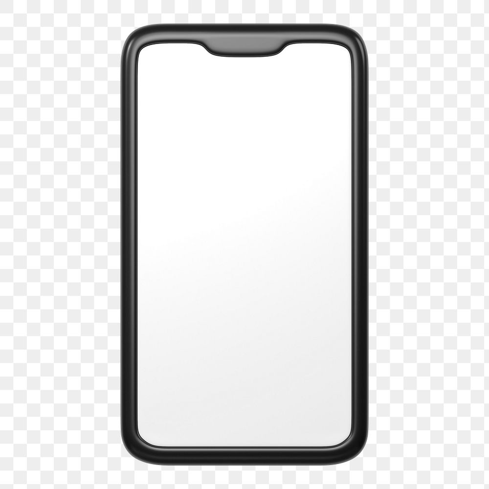Smartphone icon  png sticker, 3D rendering illustration, transparent background