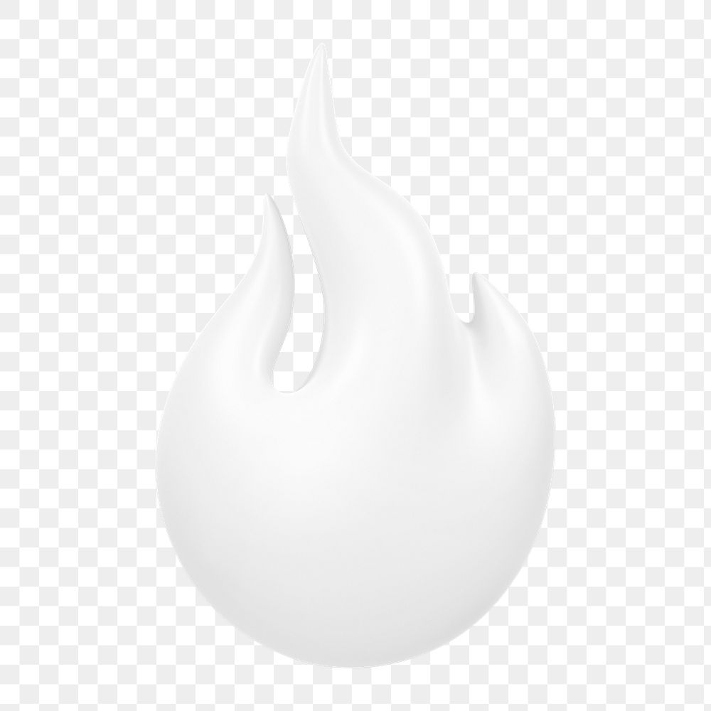 Flame icon  png sticker, 3D minimal illustration, transparent background