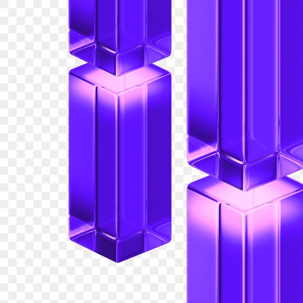 Purple cuboid png geometric shape, transparent background