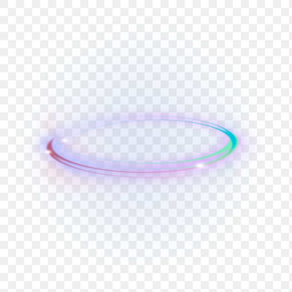 Colorful png futuristic round shape element, digital remix, transparent background