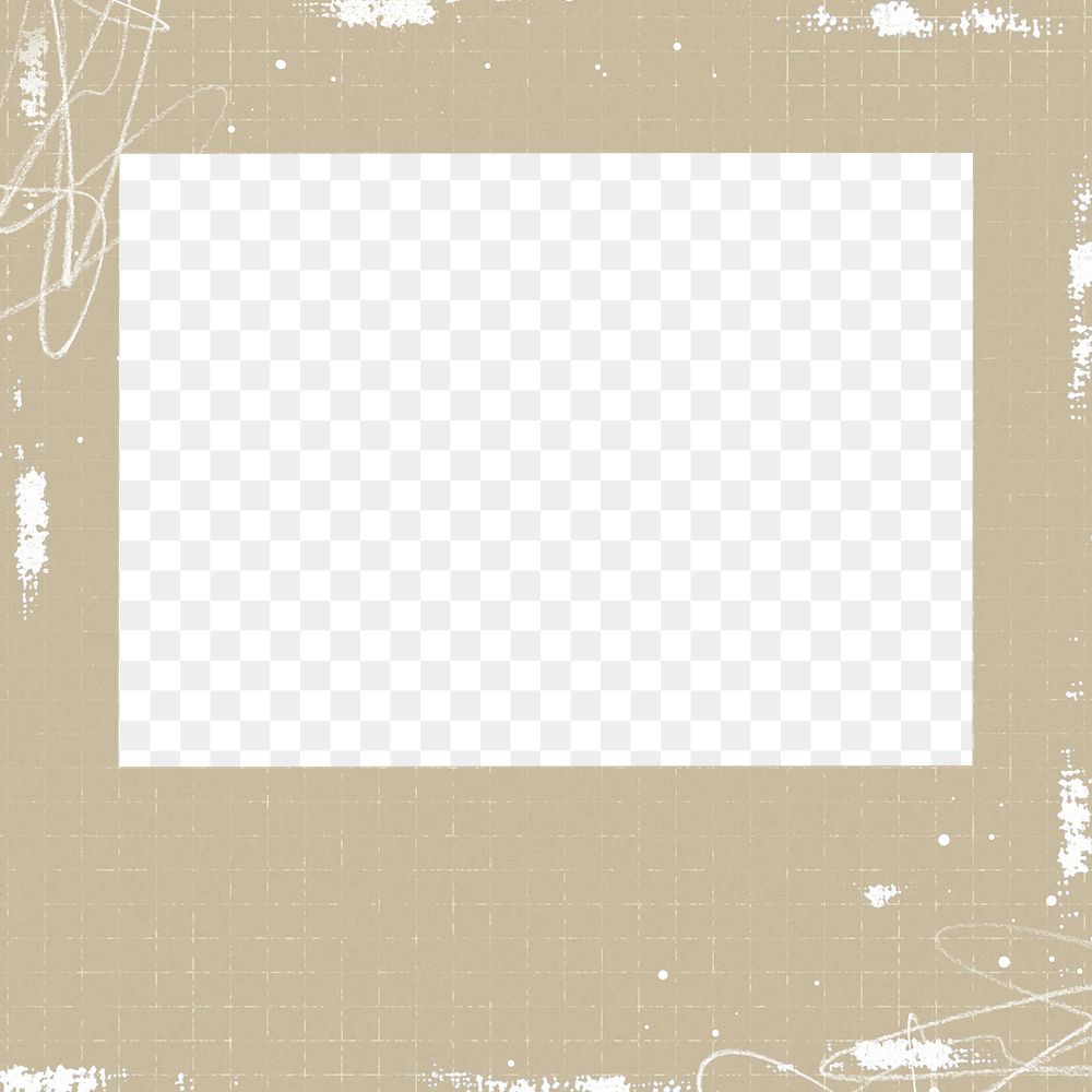 Brown rectangle frame  png on transparent background