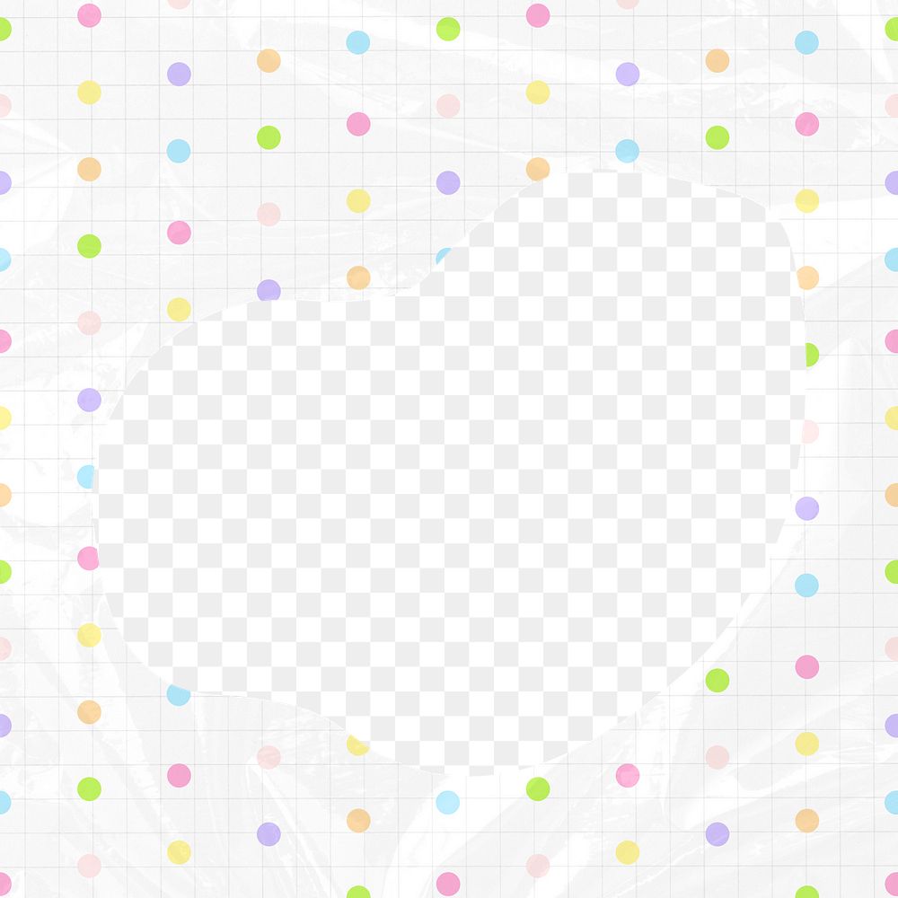 PNG cute polka dot frame, transparent design