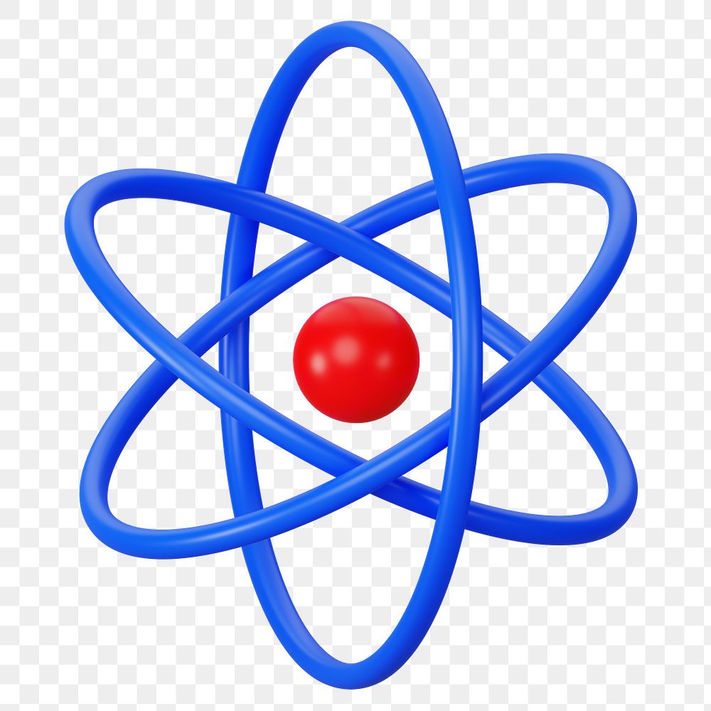 PNG 3D atom, element illustration, transparent background