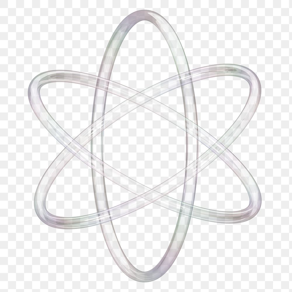 PNG 3D clear atom, element illustration, transparent background