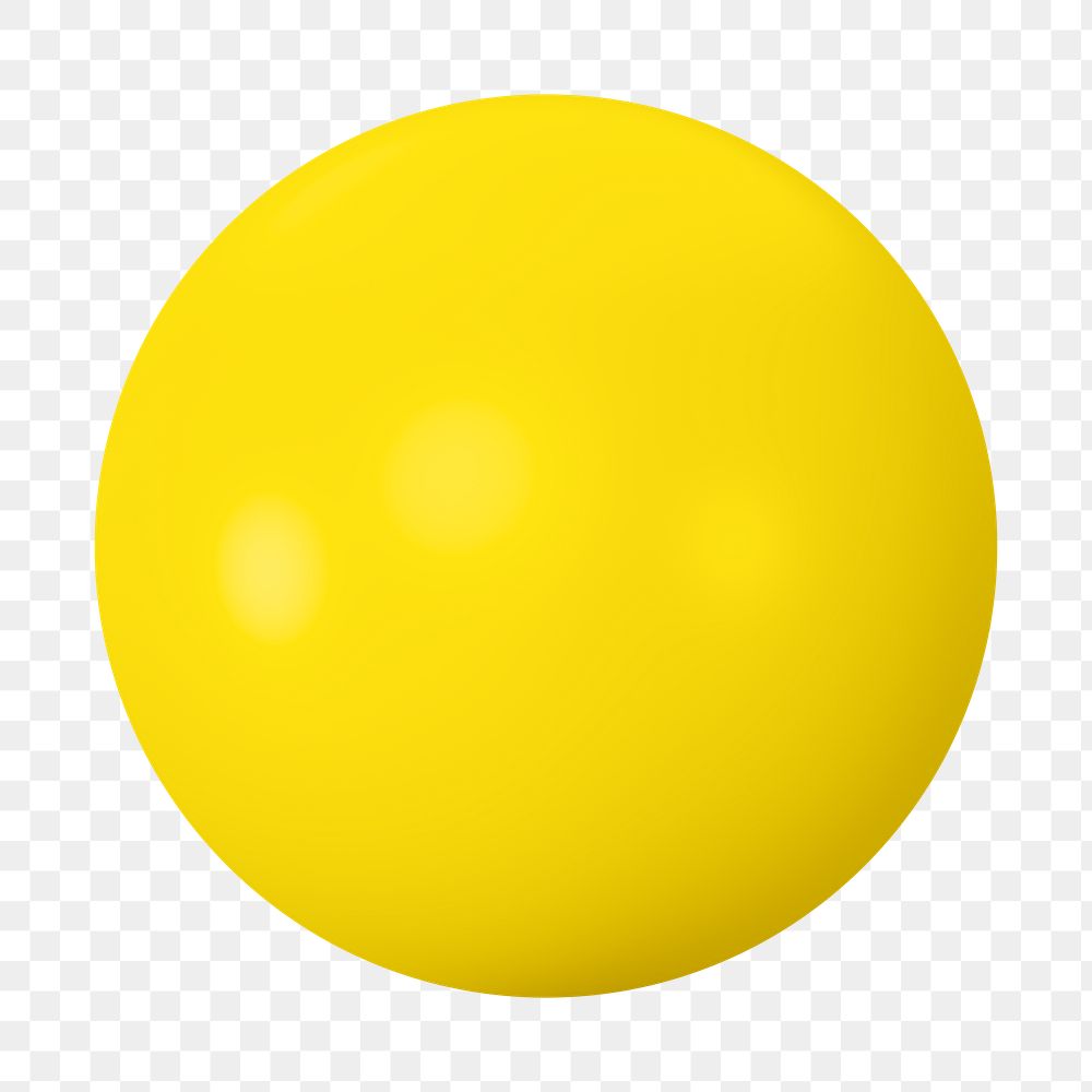 PNG 3D yellow ball, element illustration, transparent background