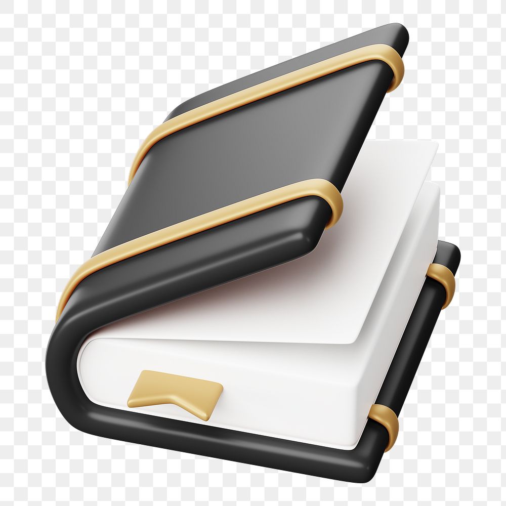 Black book png 3D education element, transparent background