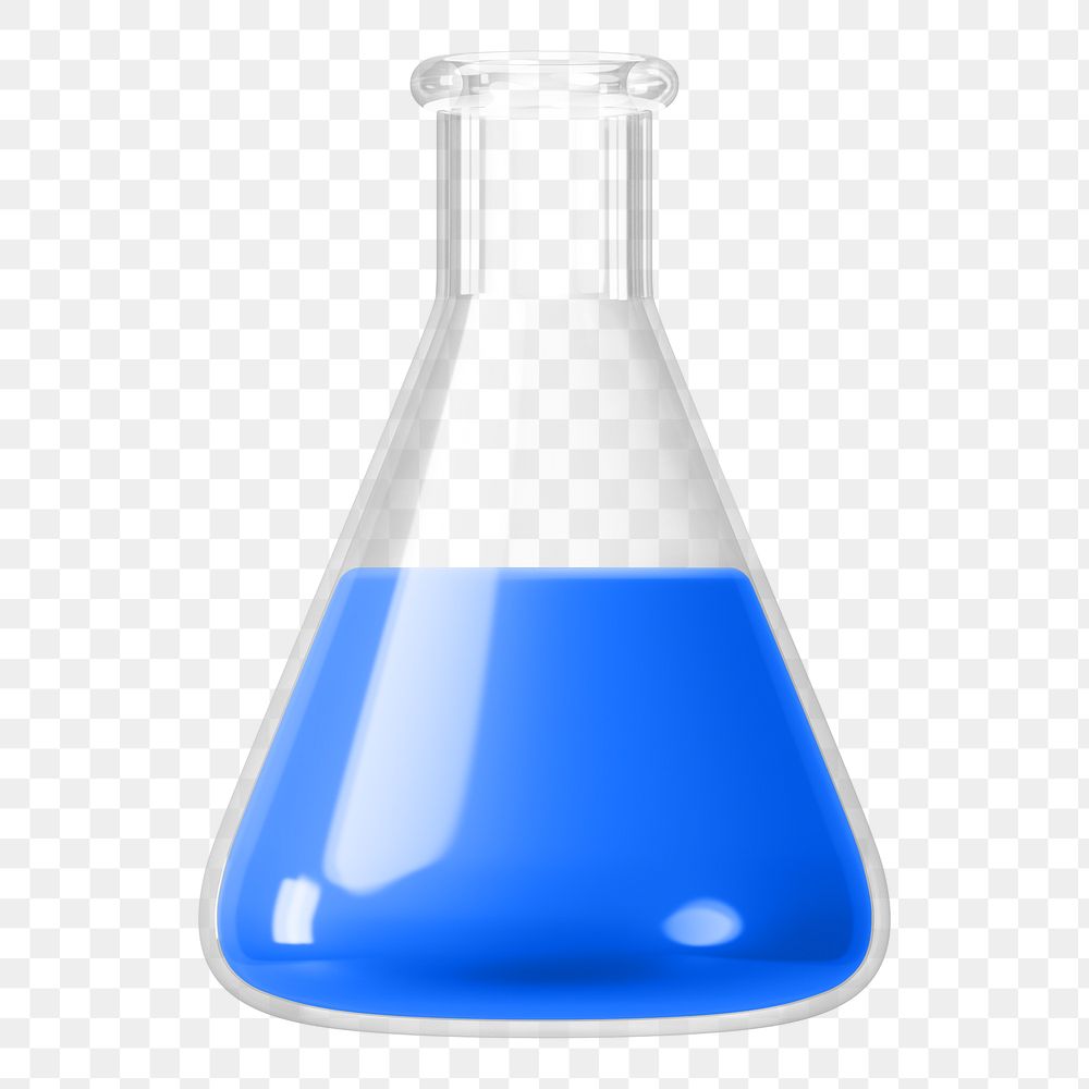 PNG 3D volumetric flask, element illustration, transparent background