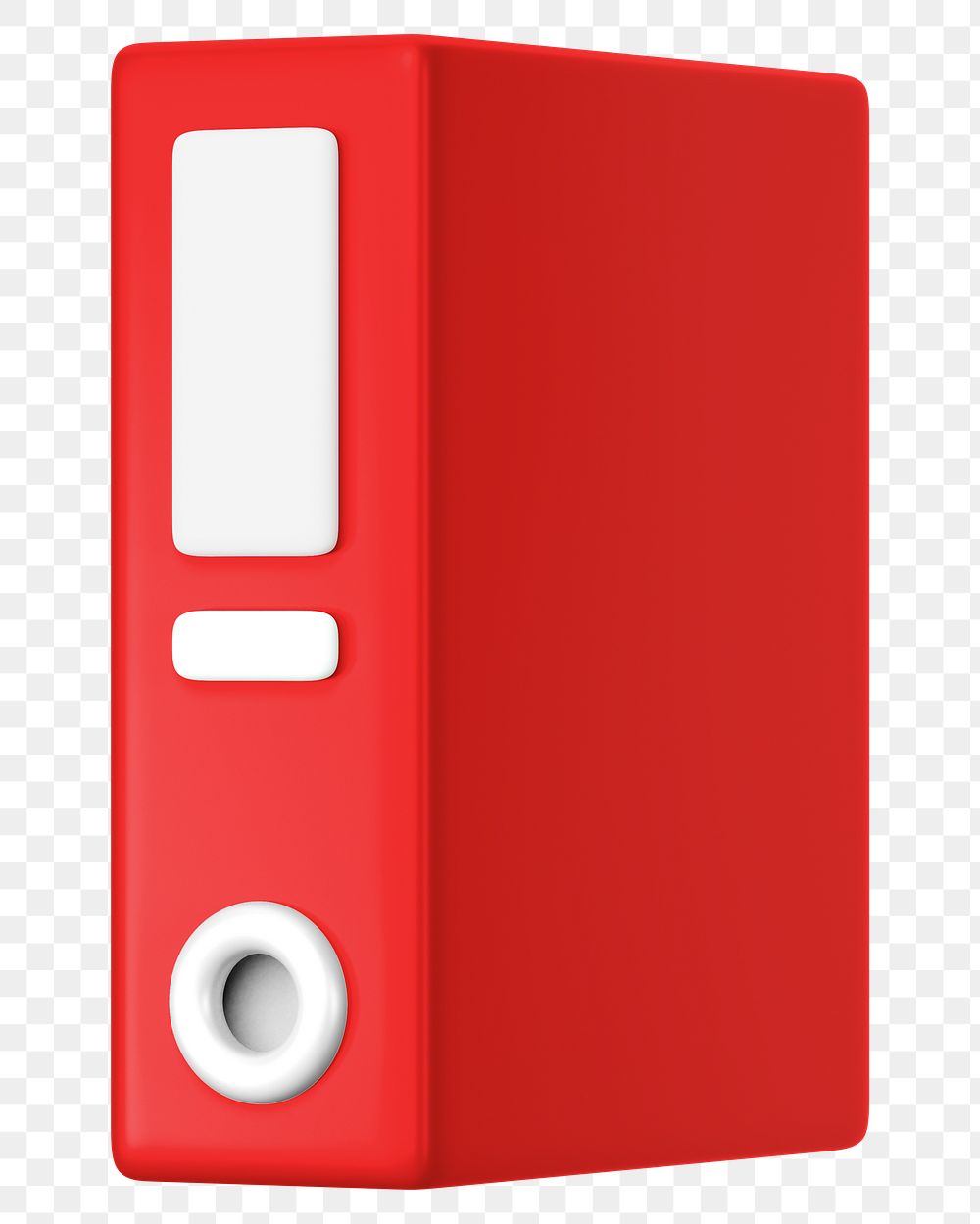 Red folder png 3D element, transparent background