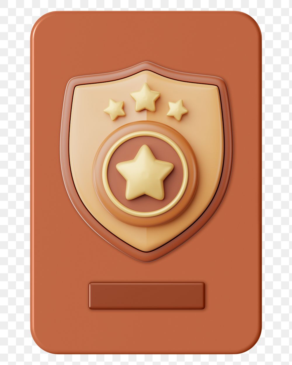 Star police badge png 3D element, transparent background