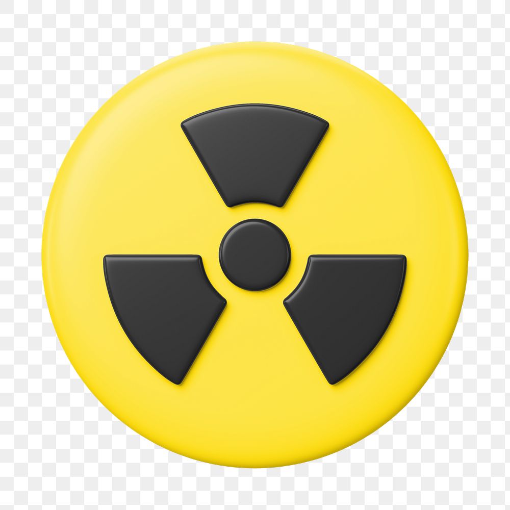 PNG 3D radiation sign, element illustration, transparent background