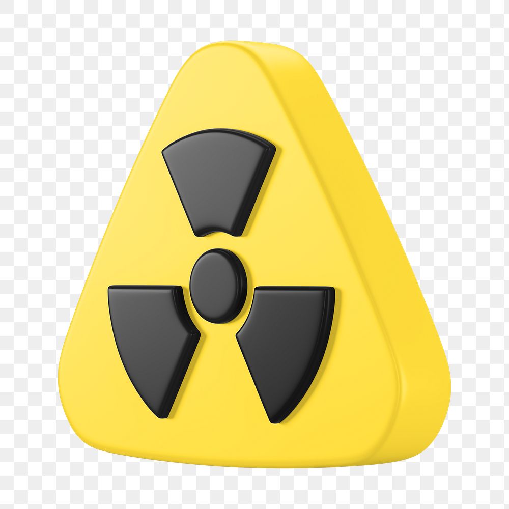 PNG 3D radiation sign, element illustration, transparent background