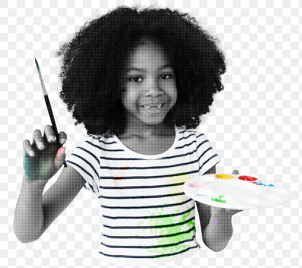 Artistic girl png person, transparent background