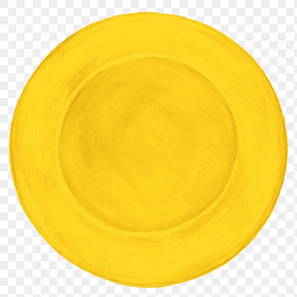 Yellow plate kitchenware png, transparent background