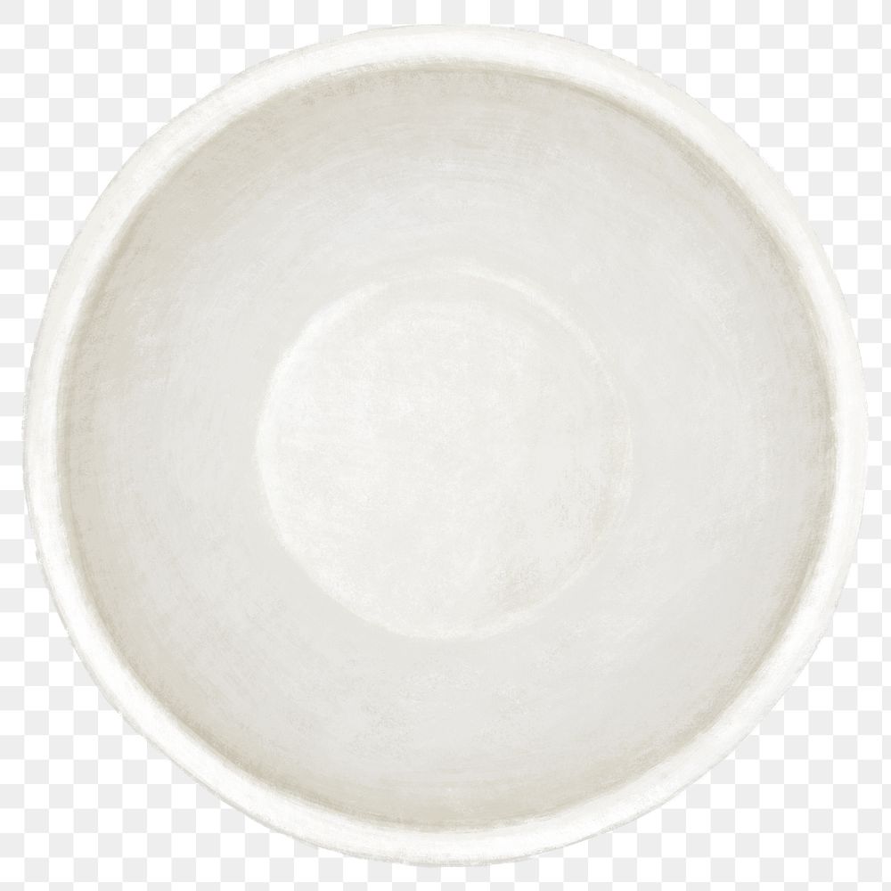 White bowl kitchenware png, transparent background