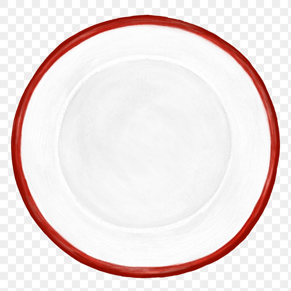 White plate kitchenware png, transparent background