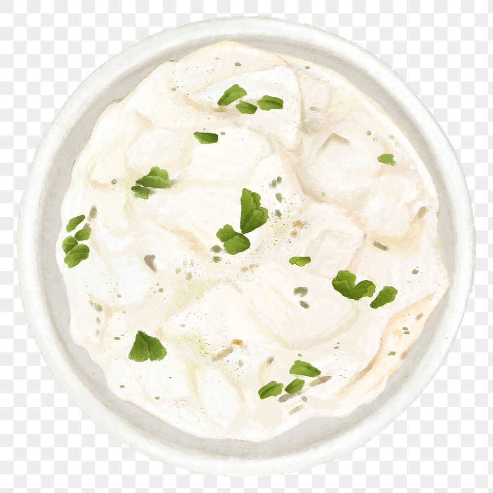 Onion sour cream dip png, transparent background