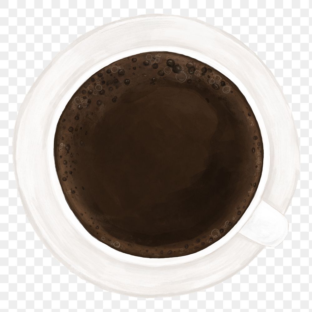 Black coffee png, transparent background