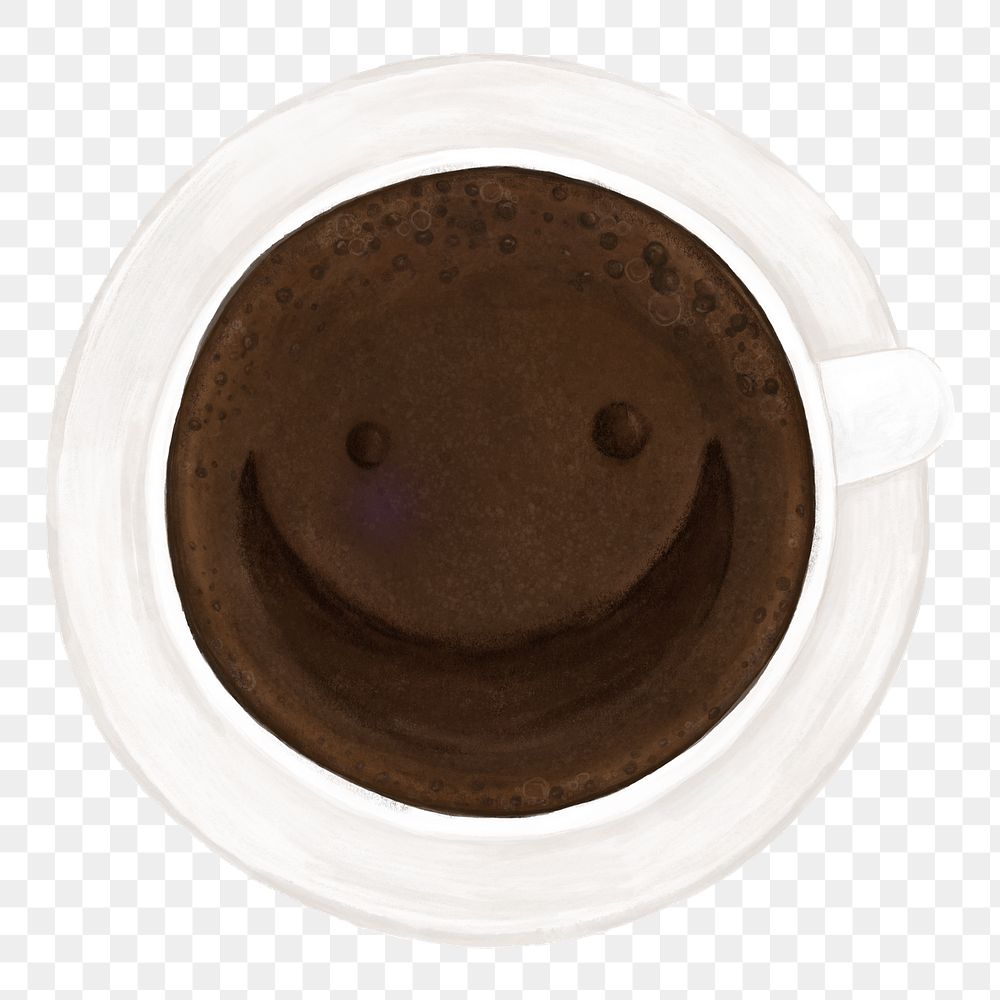 Smiling coffee png, transparent background