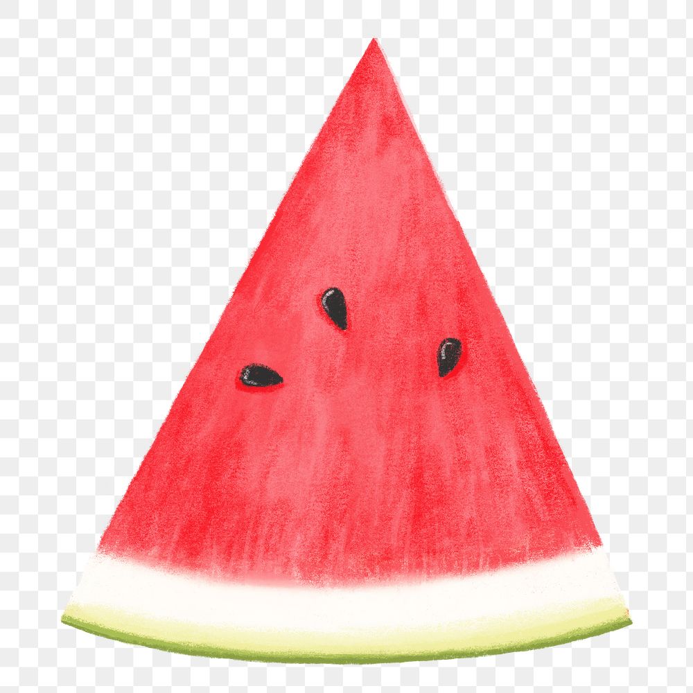 Watermelon slice fruit png sticker, healthy food, transparent background