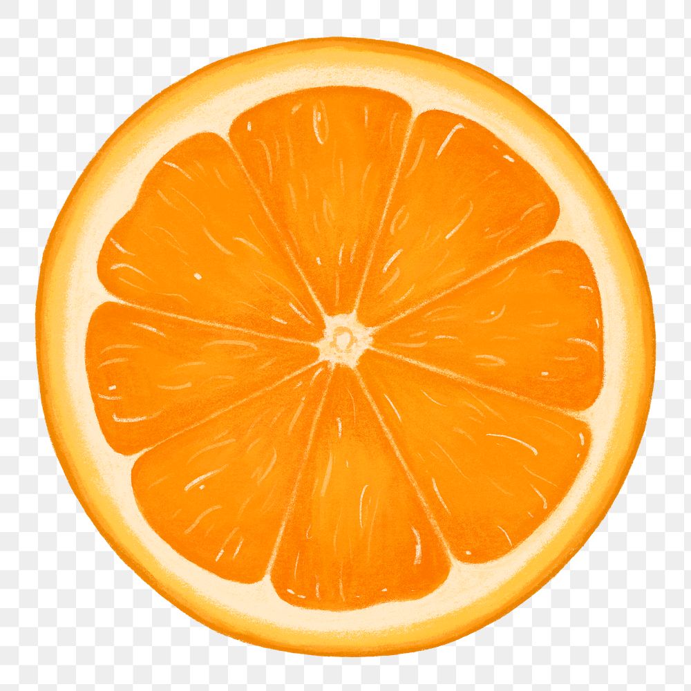 Orange slice fruit png sticker, healthy food, transparent background