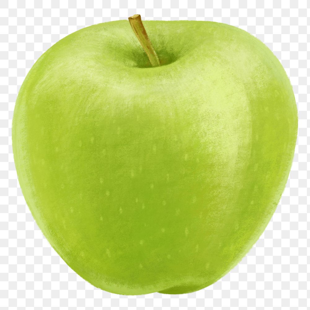 Green apple fruit png sticker, healthy food, transparent background