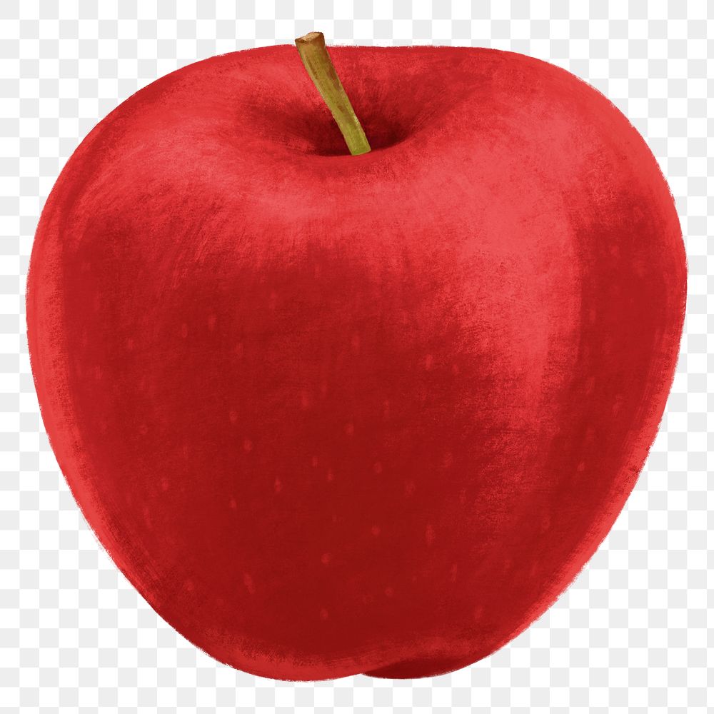 Red apple fruit png sticker, healthy food, transparent background