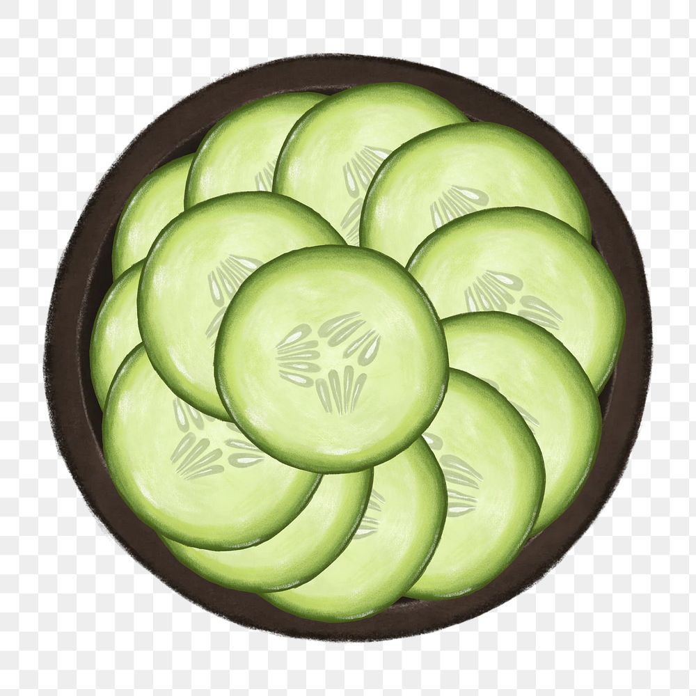 Seasoned cucumber salad png food sticker, transparent background