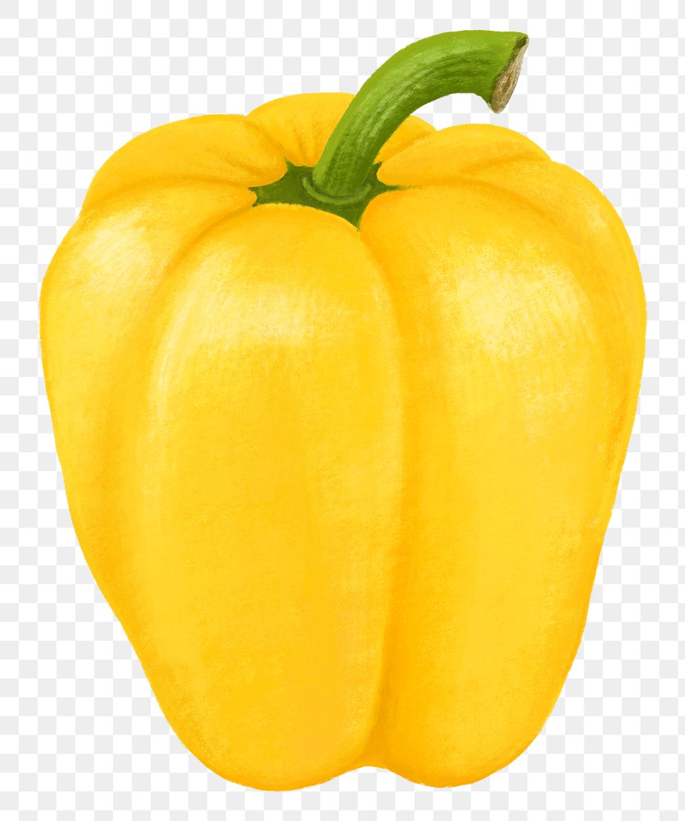 Yellow bell pepper vegetable png sticker, healthy food, transparent background