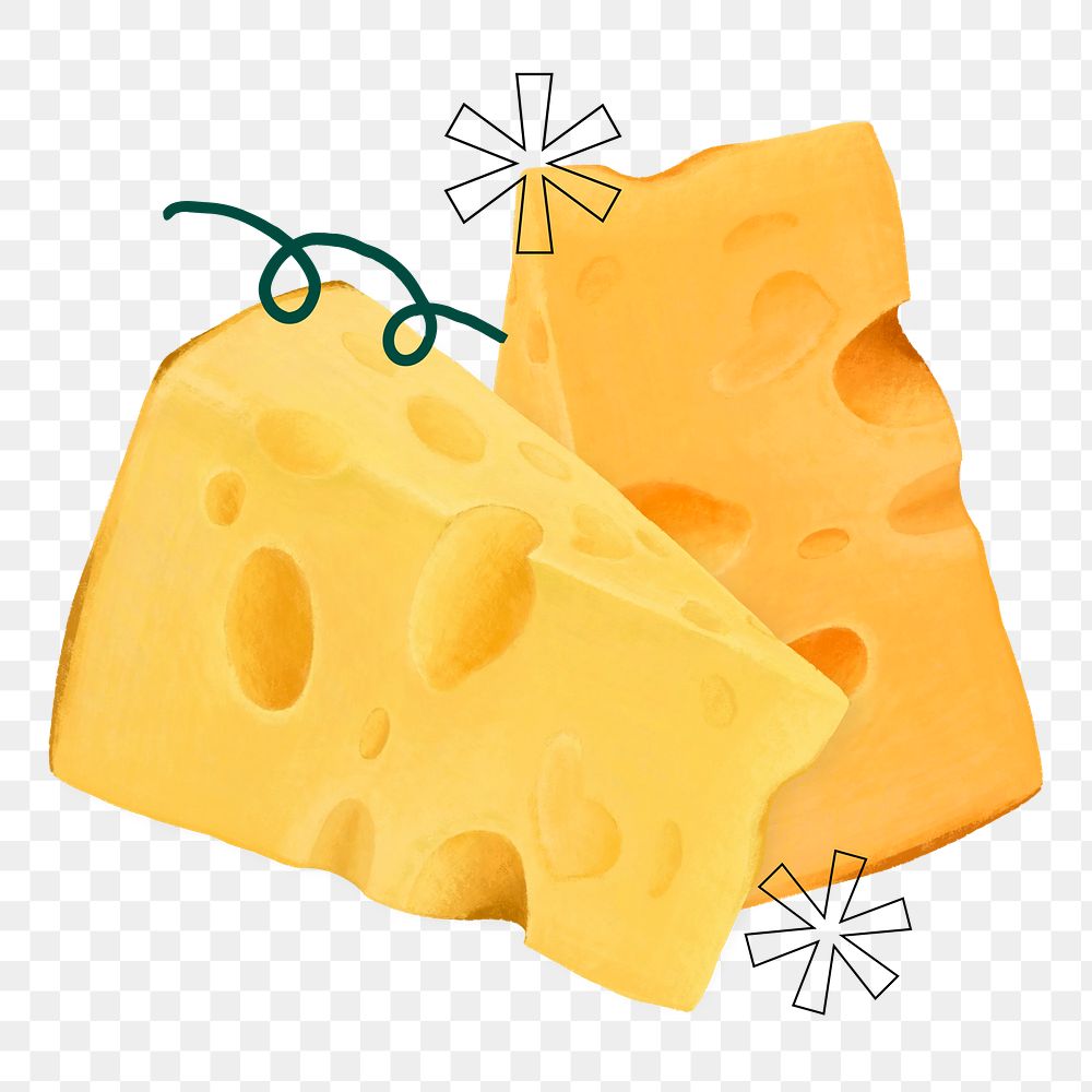 Alpine cheese png food sticker, transparent background