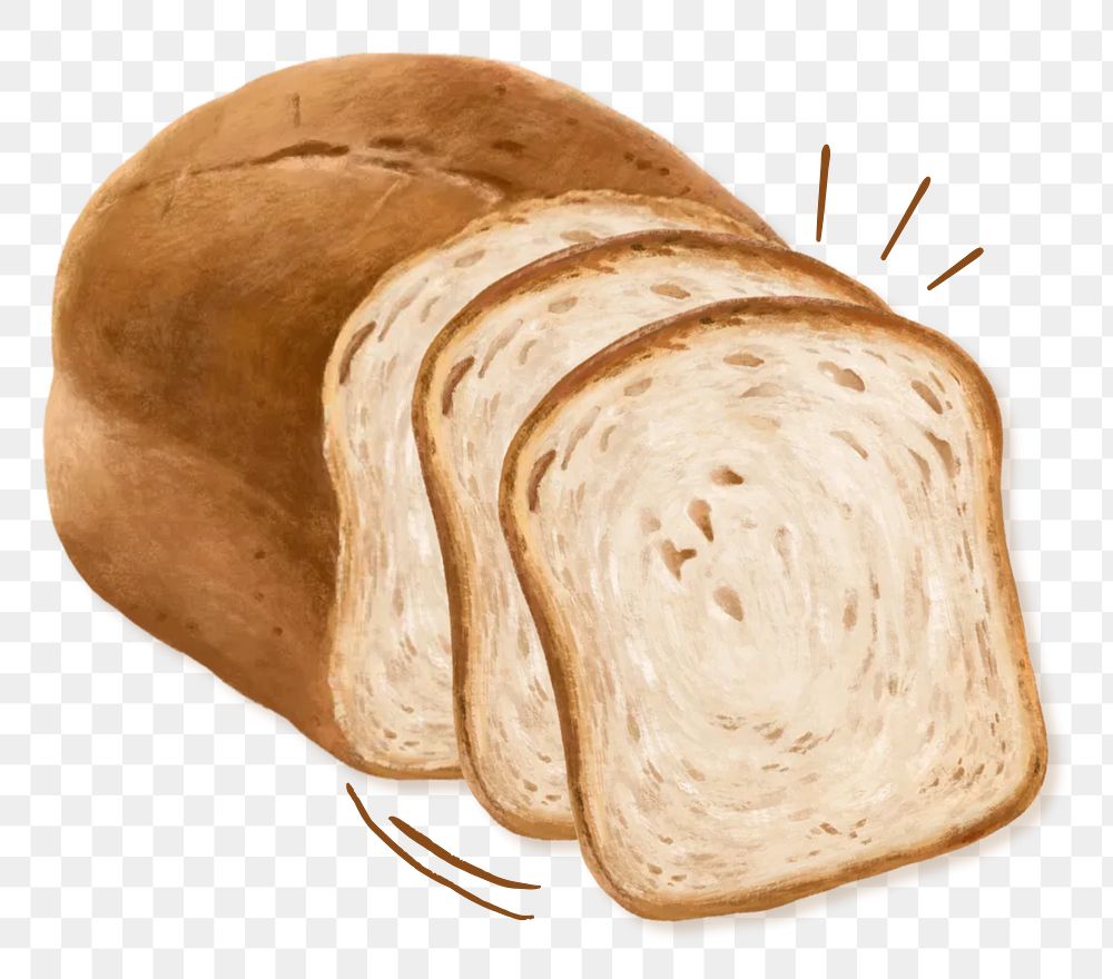Bread loaf png sticker, homemade pastry, transparent background