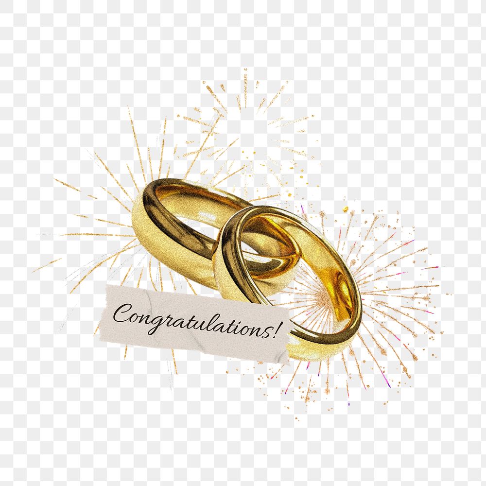 Congratulations png word, collage art on transparent background