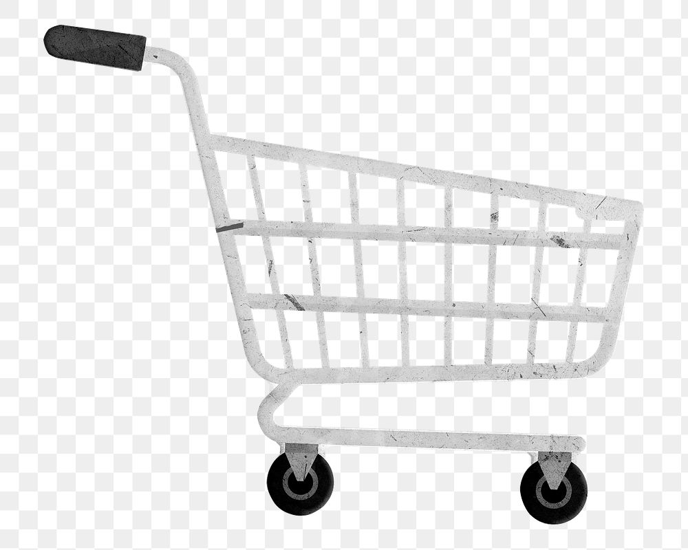 Shopping cart png element, transparent background