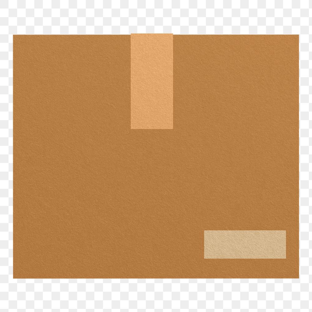 Cardboard box png element, transparent background