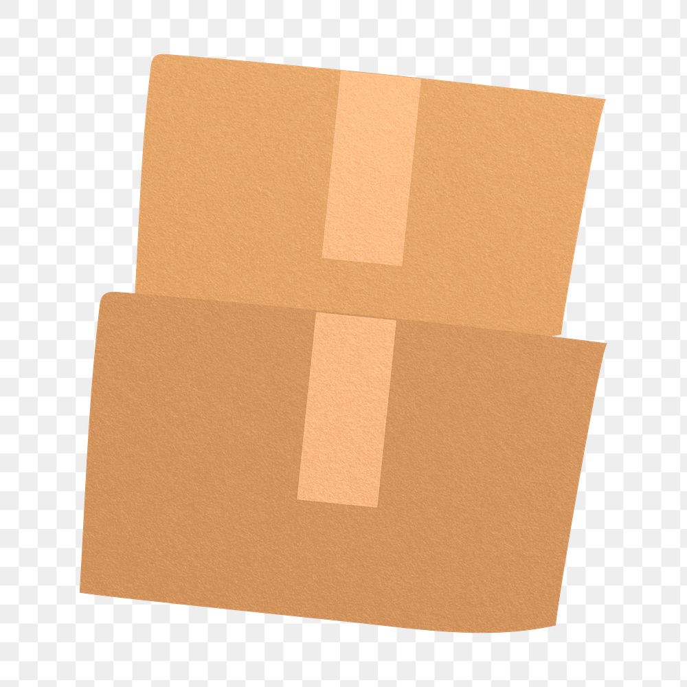 Cardboard box png element, transparent background