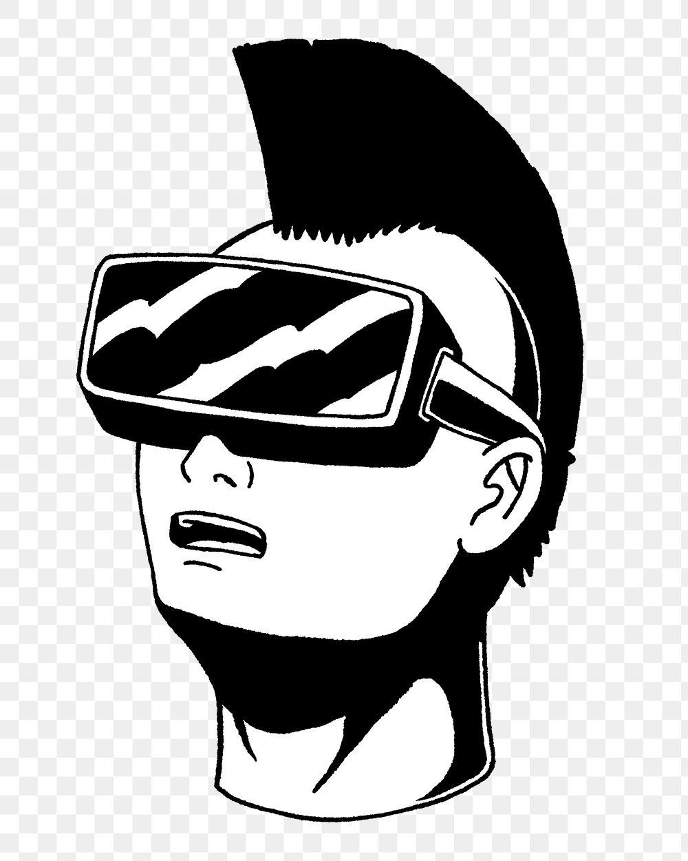 Png virtual reality experience illustration, transparent background