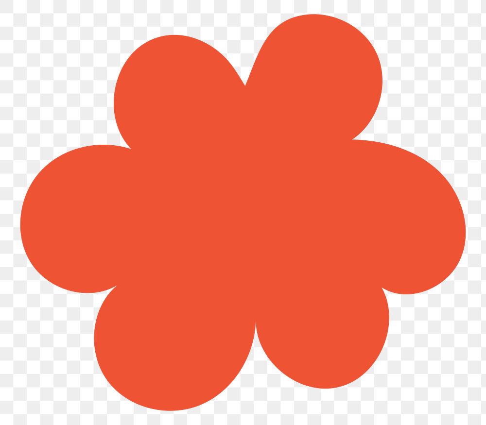 Orange flower shape png sticker, transparent background