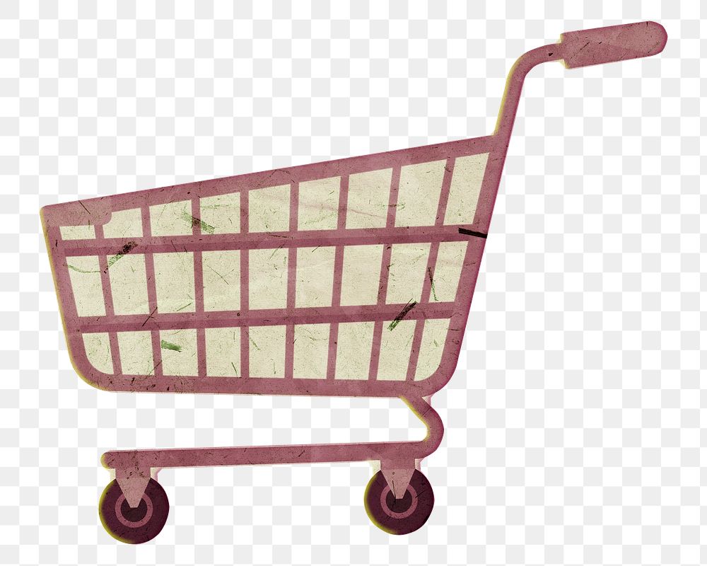 Shopping cart png element, transparent background