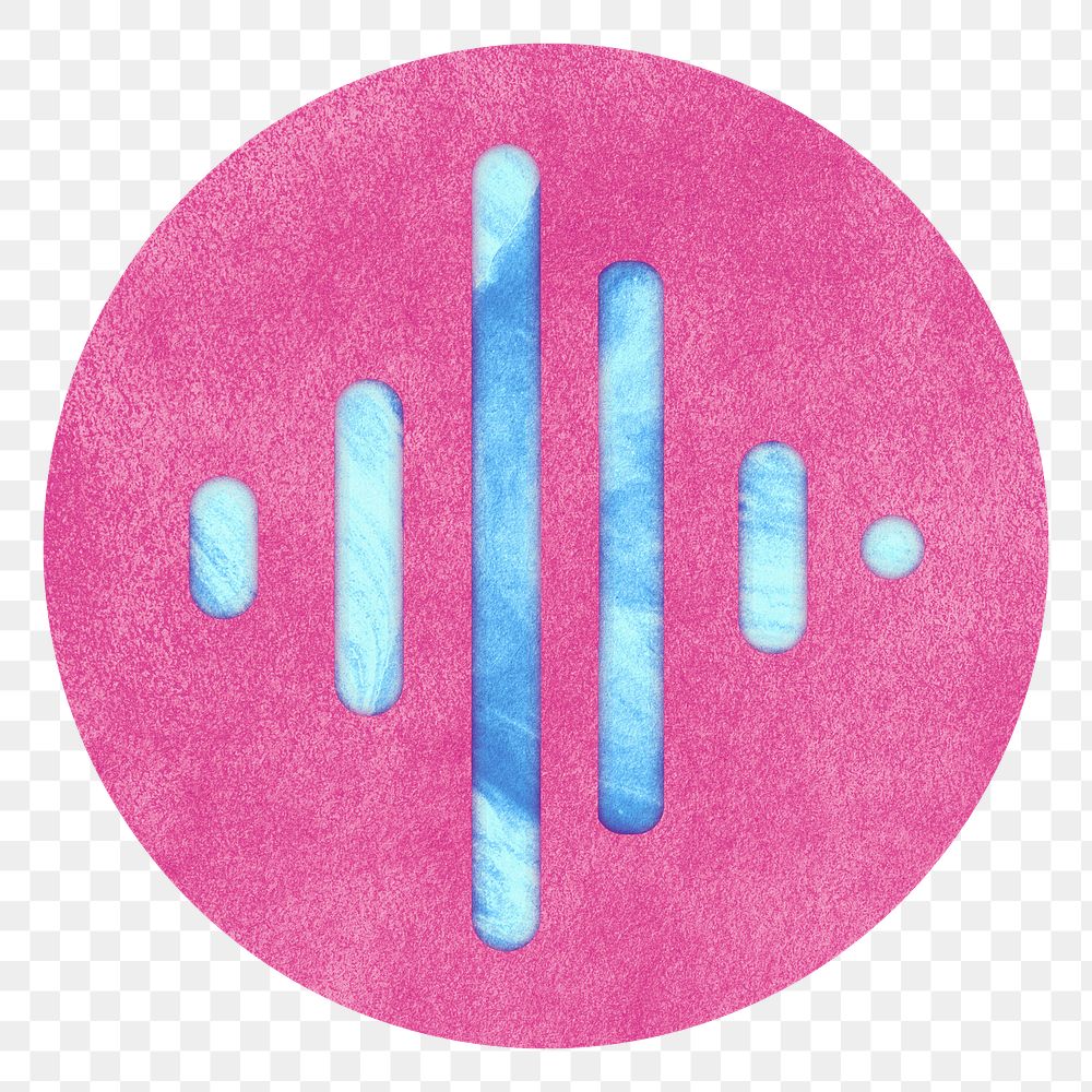 Sound wave icon png badge, transparent background