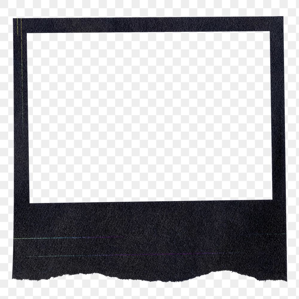 Instant film frame png, transparent background