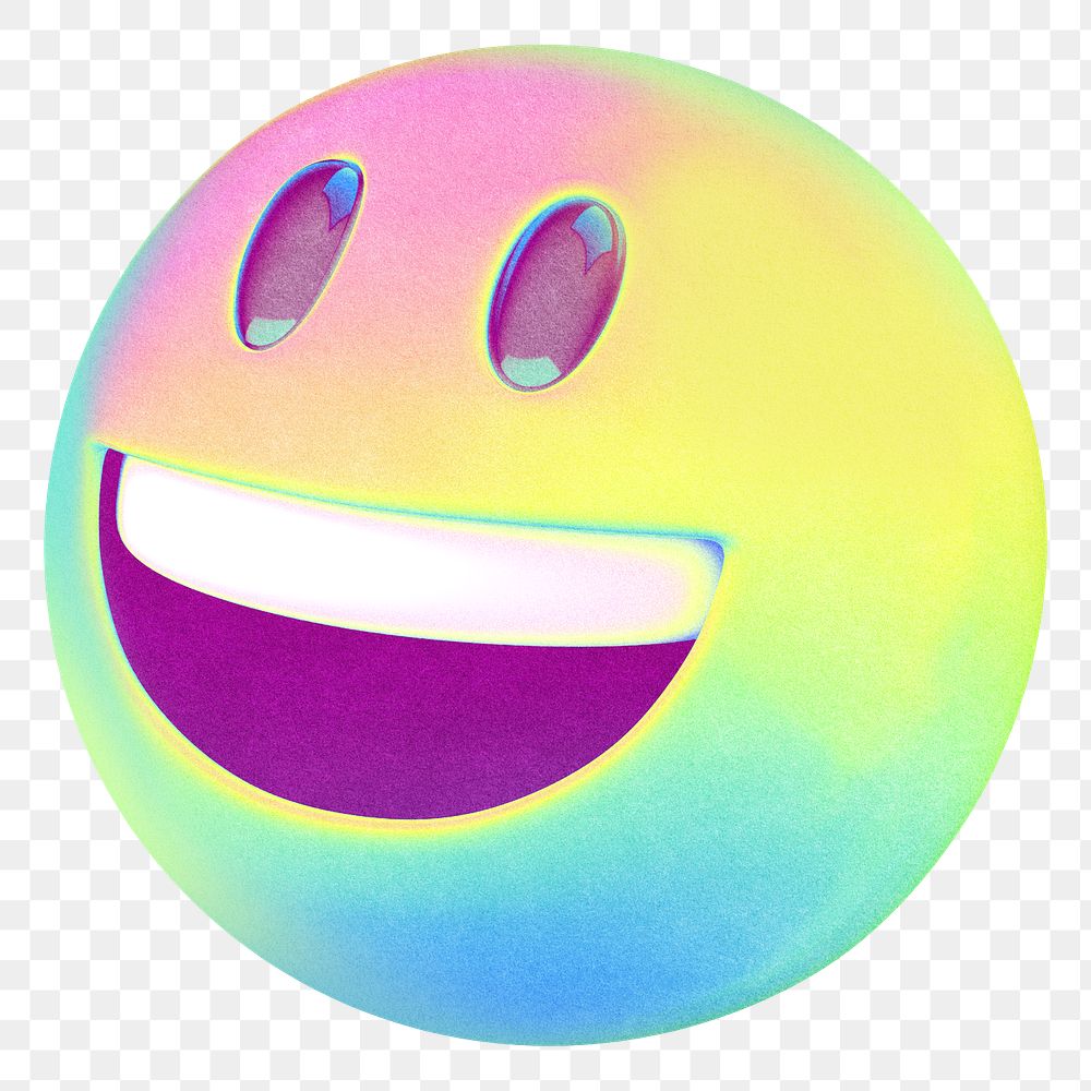 Smiling emoticon png, transparent background