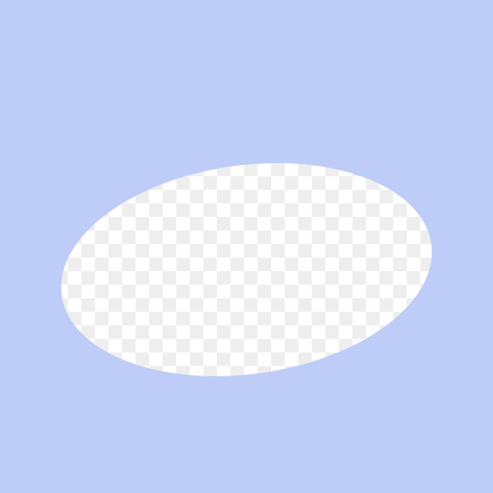 Oval shape png pastel blue, transparent background