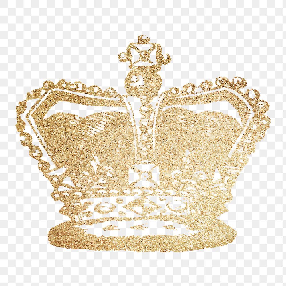 Glittery crown png, transparent background