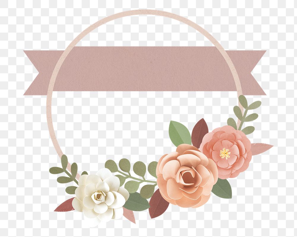 Flower frame png element, transparent background