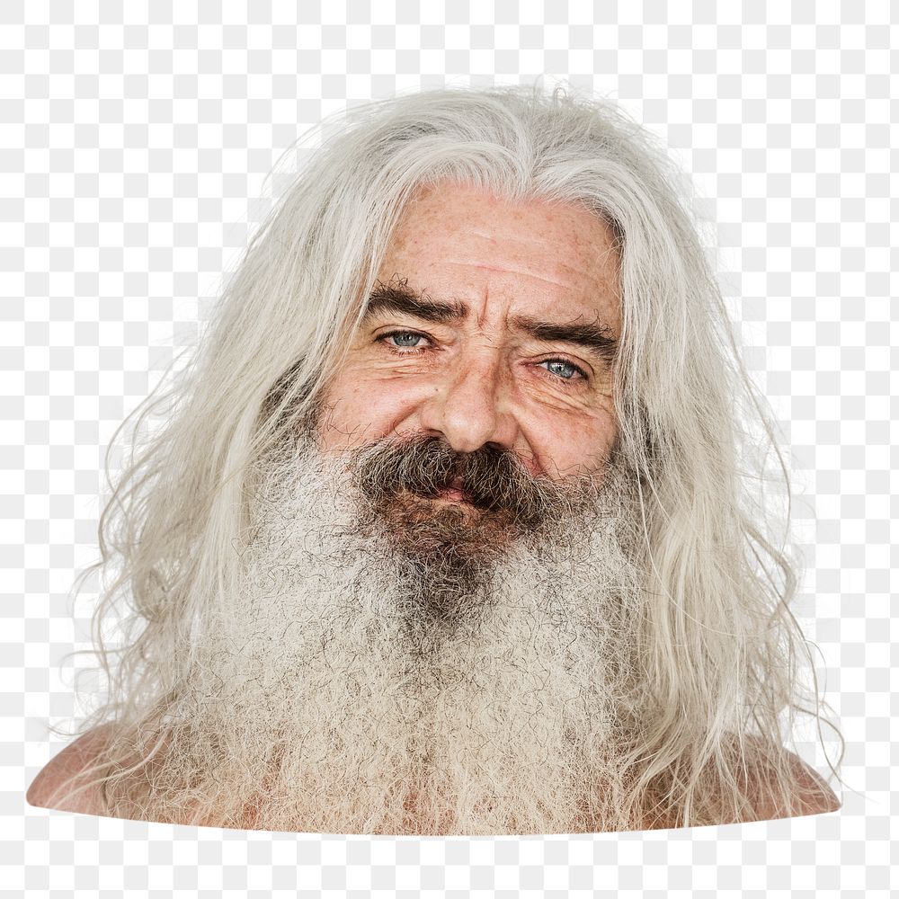 Senior man png element, transparent background