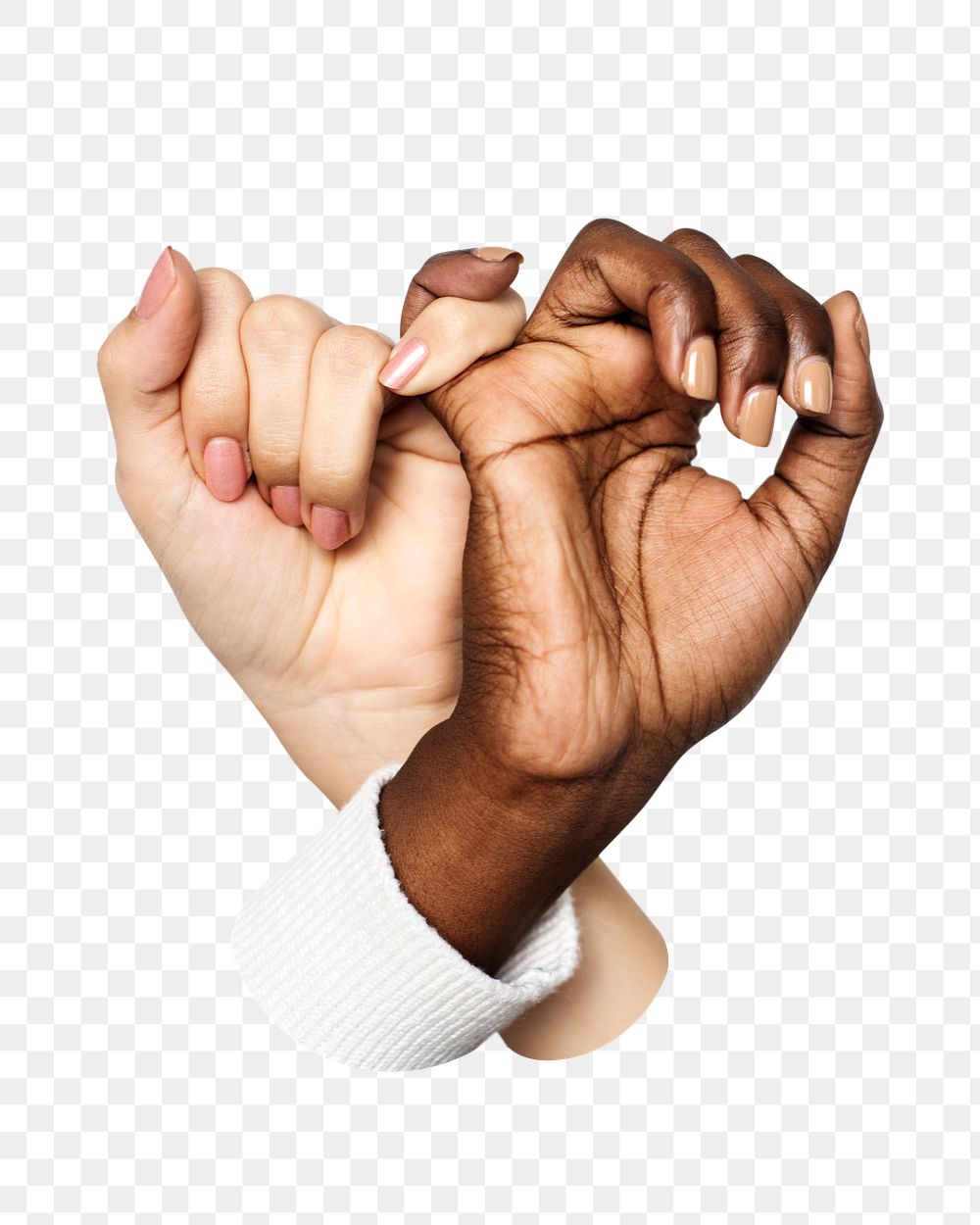 PNG holding hands, collage element, transparent background