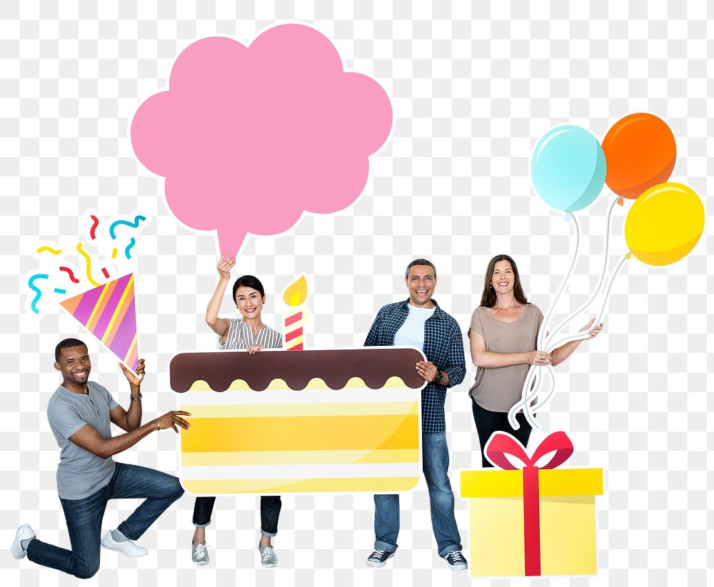 Birthday party png element, transparent background