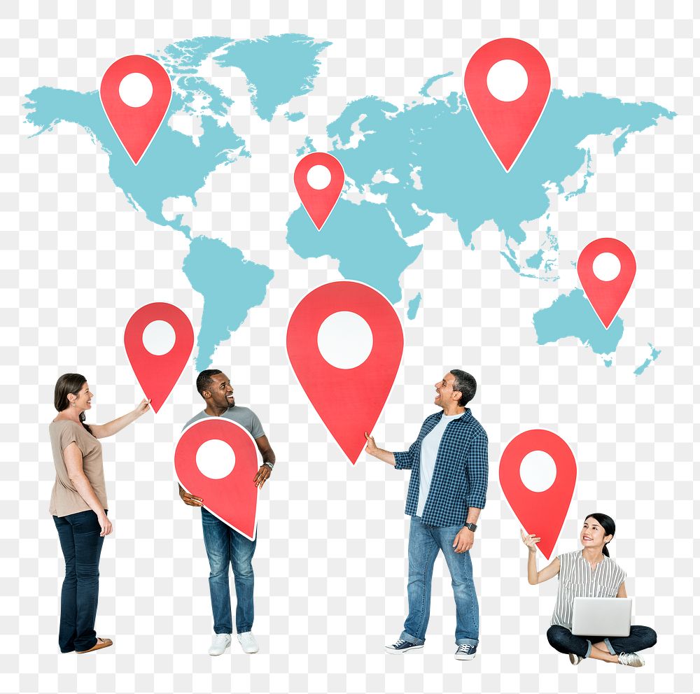 Location pin png element, transparent background